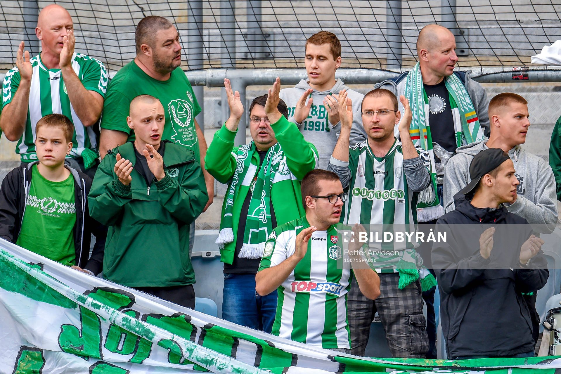 Zalgiris supportrar före fotbollsmatchen i kvalet till