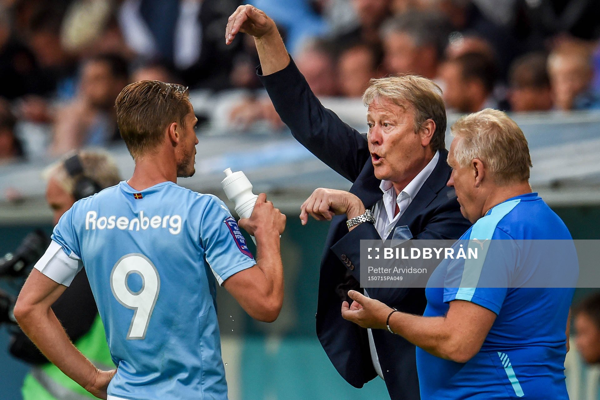 Malmö FFs tränare Åge Hareide och Markus Rosenberg i