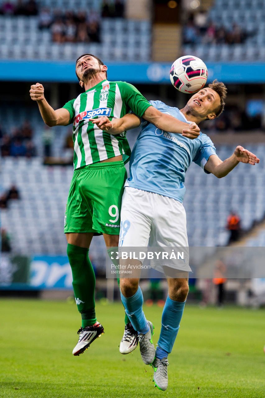 Zalgiris Jorge Chula i nickduell med Malmö FFs Magnus