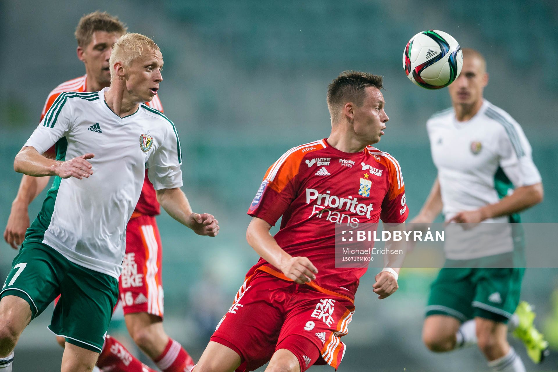 IFK Göteborgs Jakob Ankersen mot Slask Wroclaws Mariusz