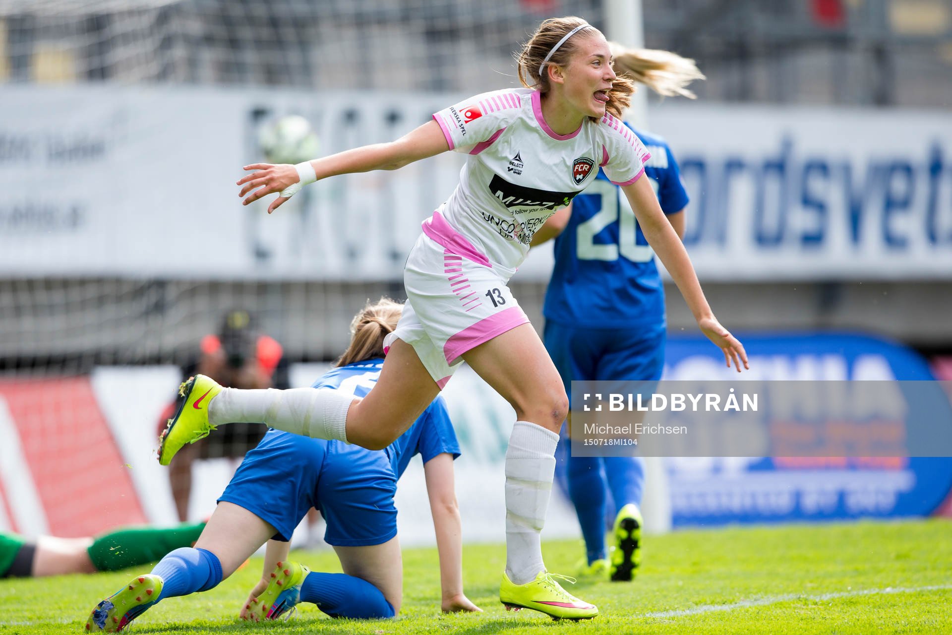 Rosengårds Hanna Lundell jublar efter att ha gjort 4-0 under G17E-finalen i Gothia Cup mellan FC Rosengård och Eskilsuna United DFF den 18 juli 2015 i Göteborg