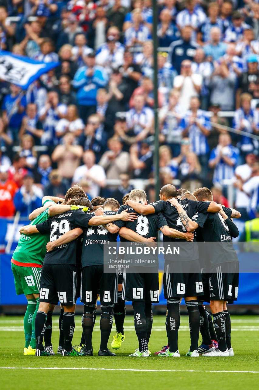 IFK Göteborgs spelare före fotbollsmatchen i Allsvenskan