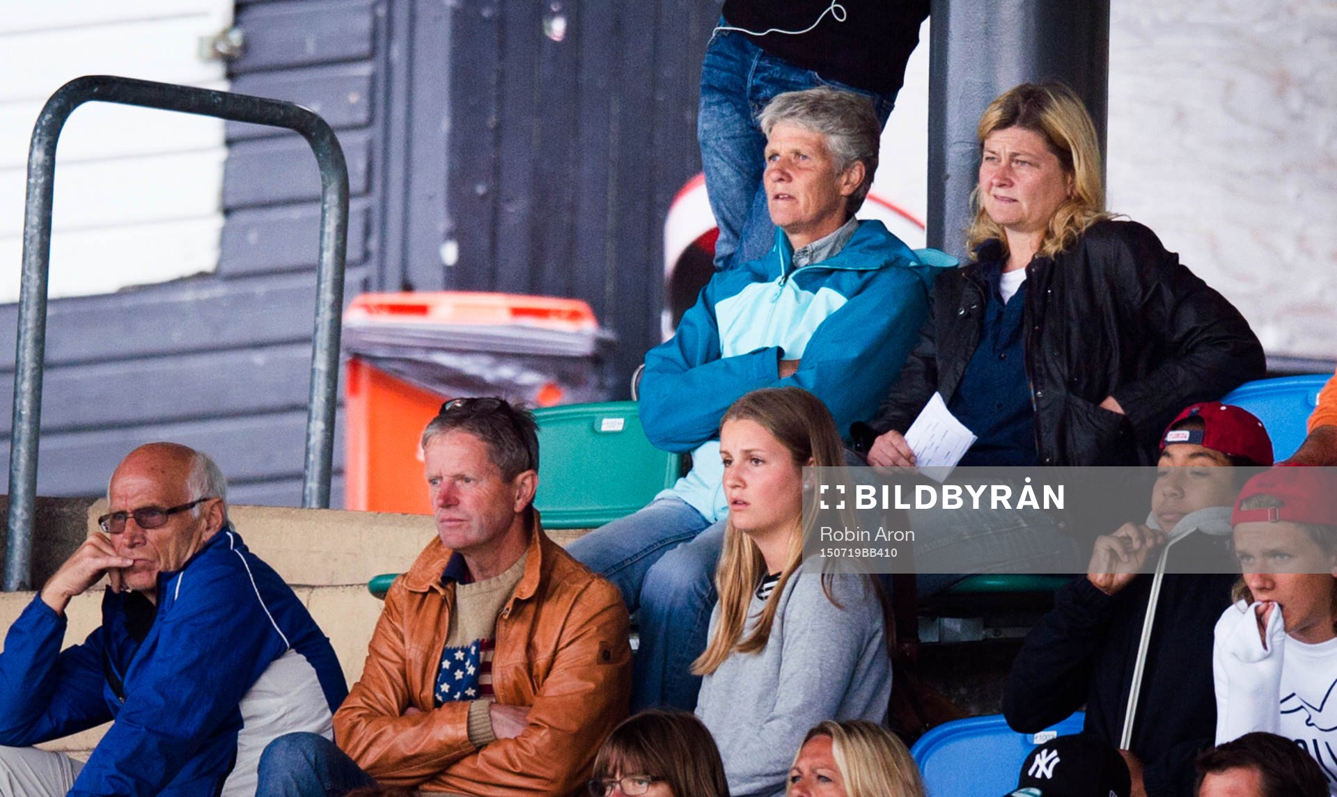 Förbundskapten Pia Sundhage på läktaren