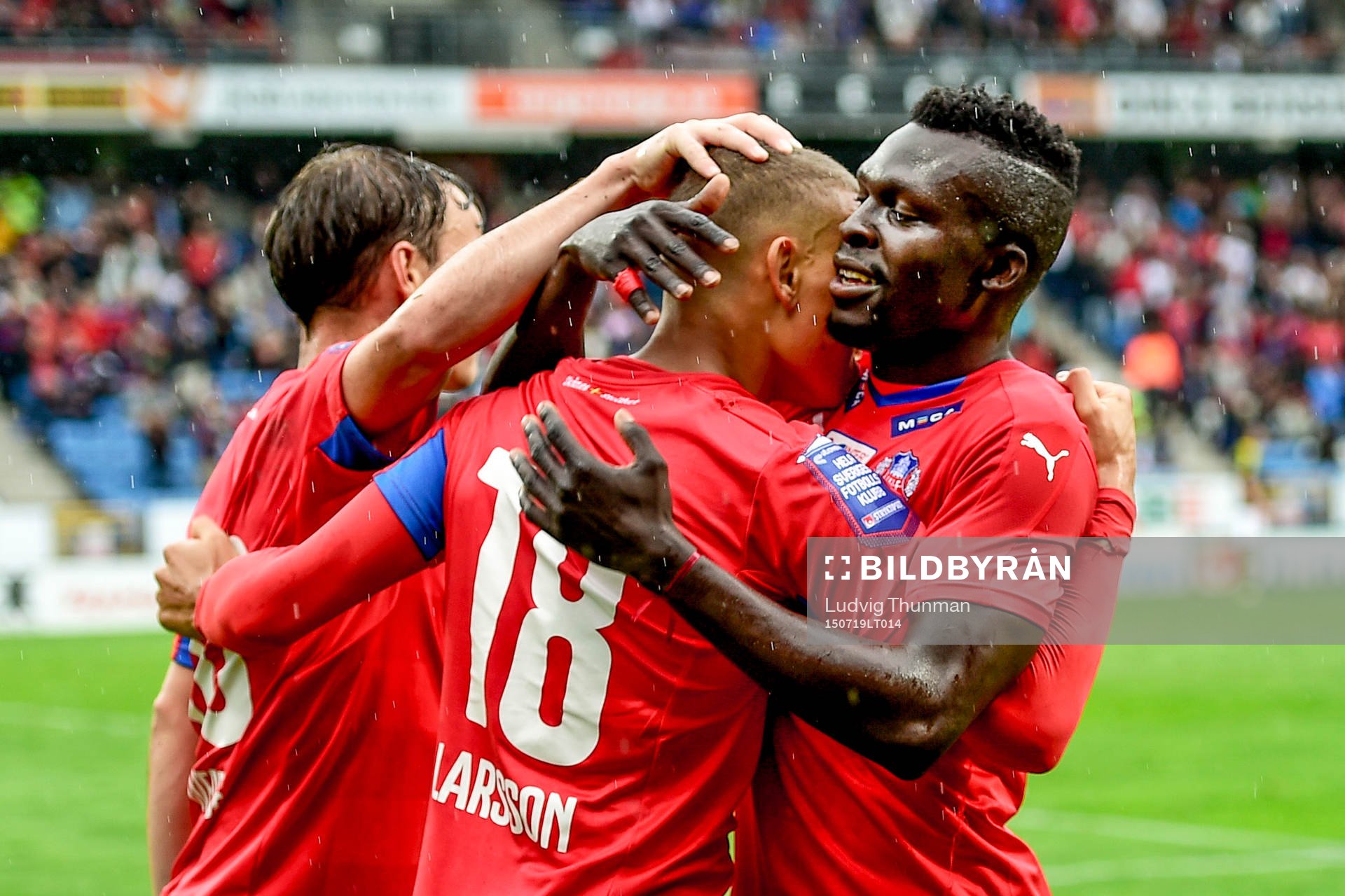 Helsingborgs spelare firar