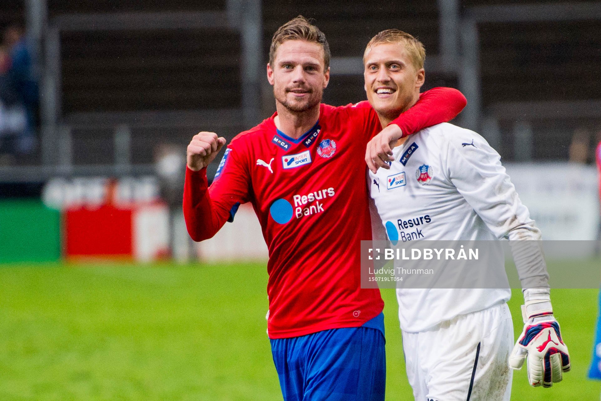 Helsingborgs Arnór Smárason och målvakt Pär Hansson