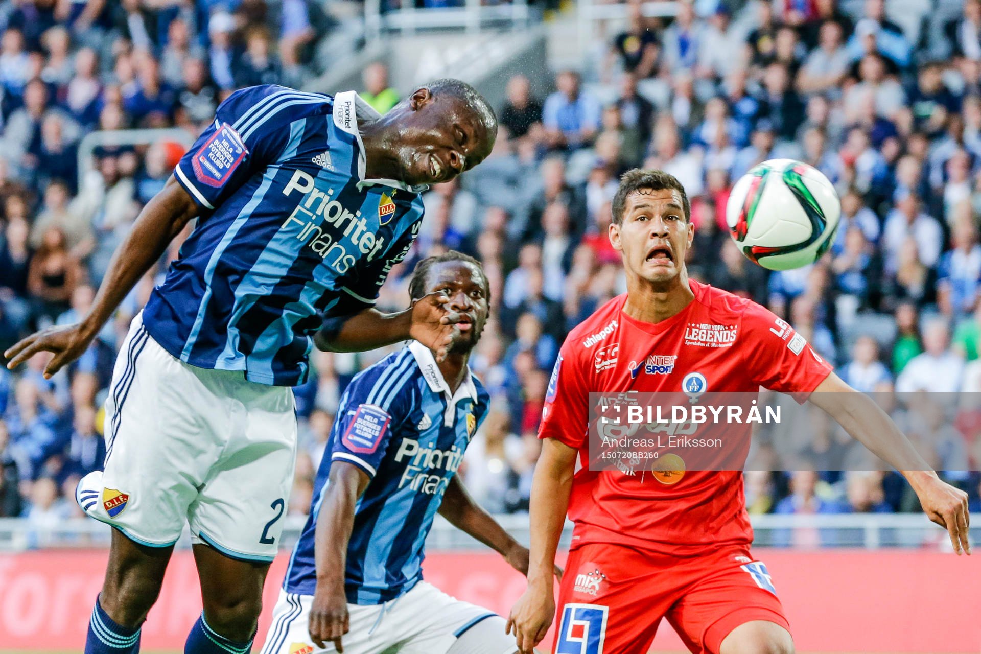 Djurgårdens Sam Johnson med en nick brecid /Mauricio