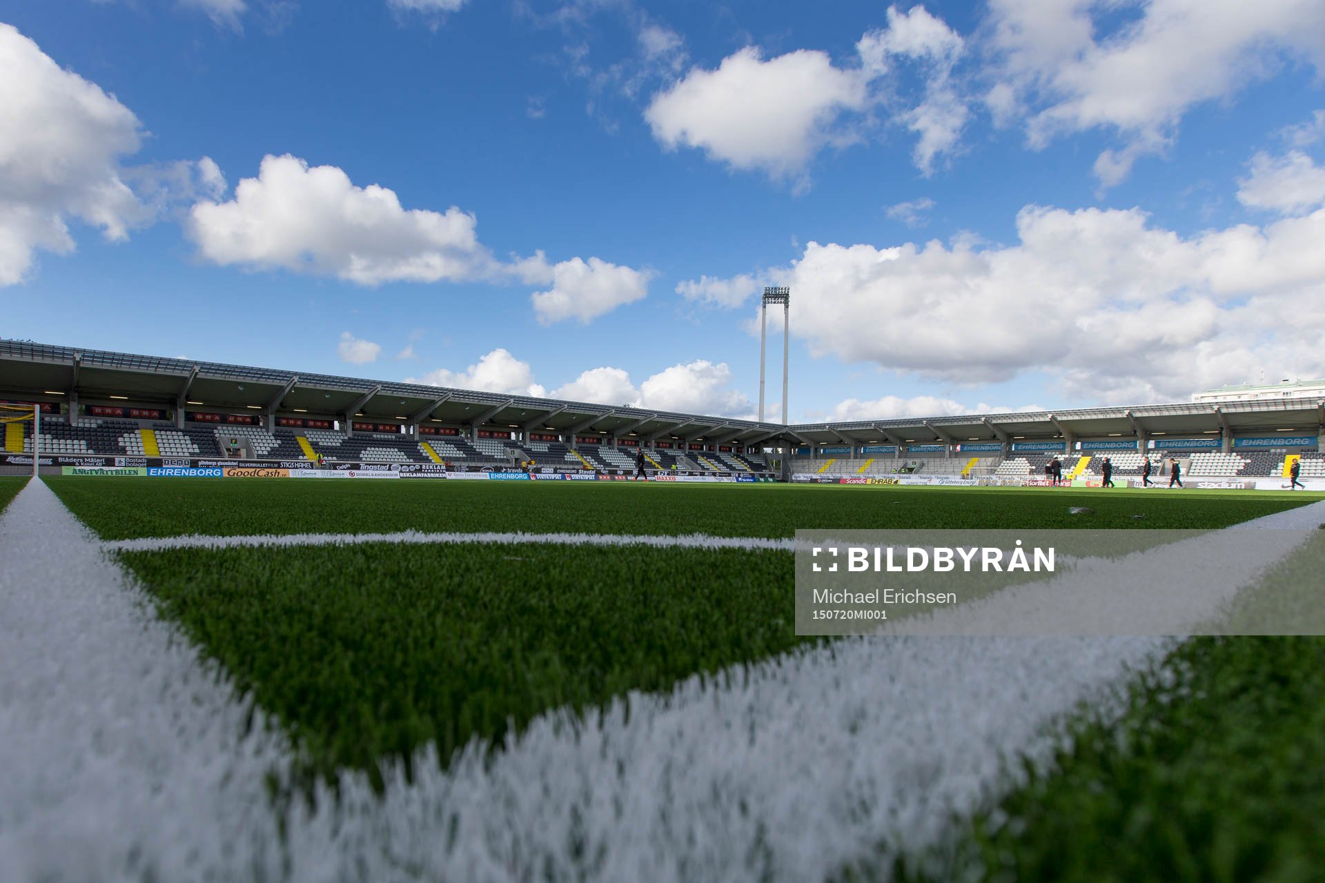 Vy över Bravida Arena från planen innan  fotbollsmatchen i Allsvenskan mellan Häcken och Hammarby den 20 juli 2015 i Göteborg.