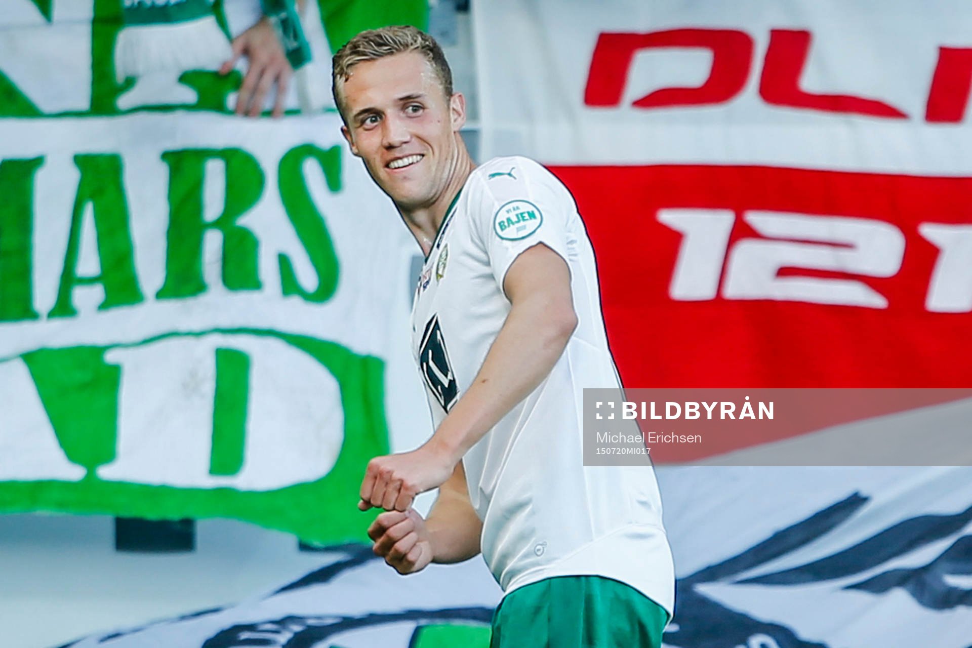 Hammarbys Fredrik Torsteinbö firar sitt kvitteringsmål 1-1