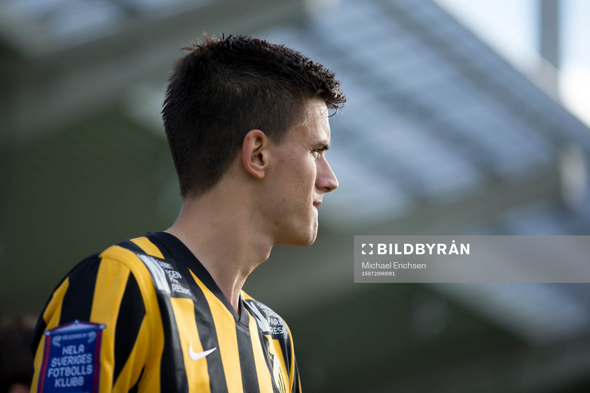 Häckens Alexander Jeremejeff innan fotbollsmatchen i