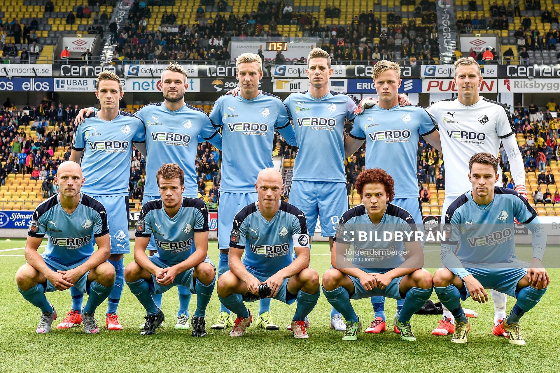 Randers startelva före en fotbollsmatch i Europa League