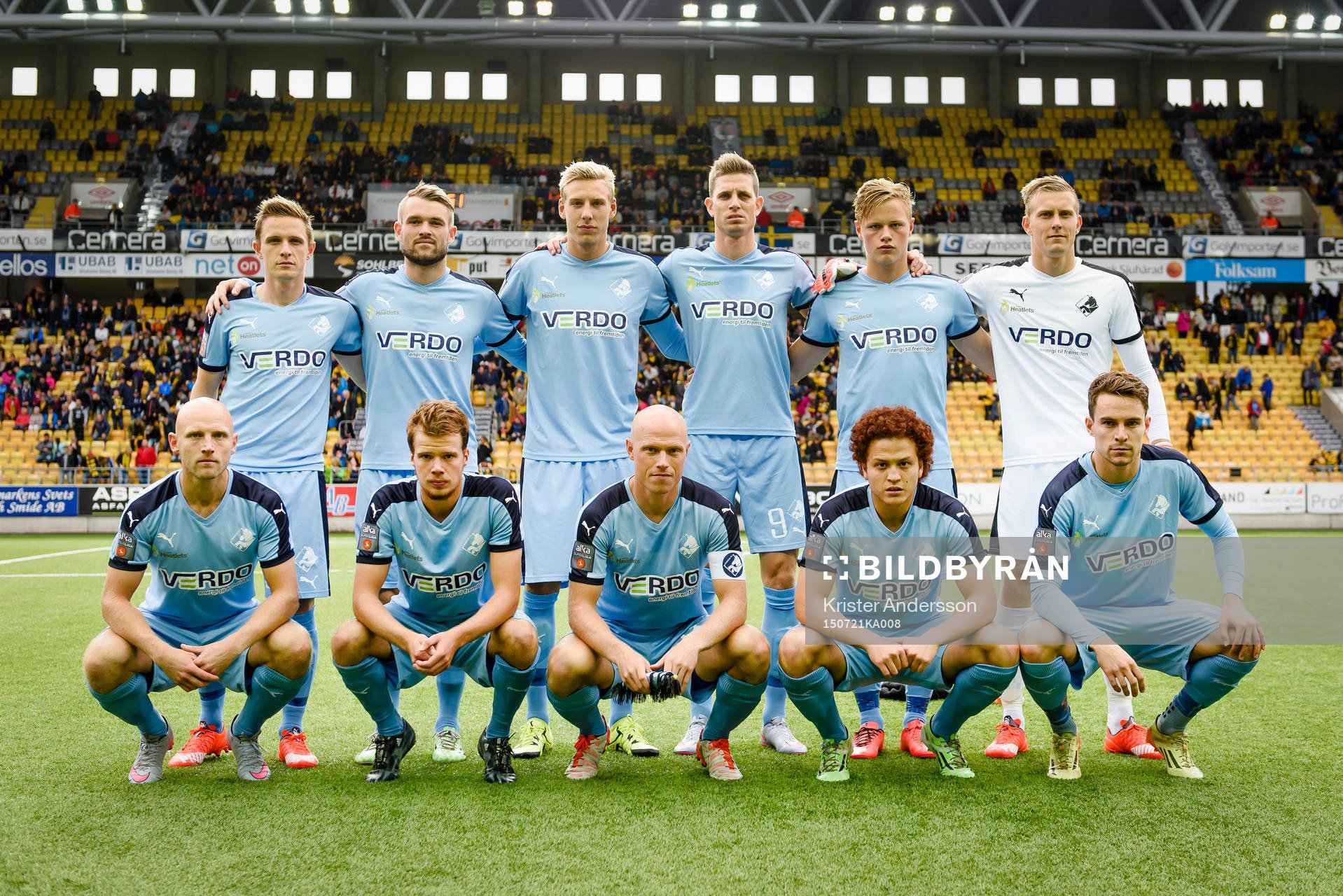 Randers startelva före en fotbollsmatch i Europa League