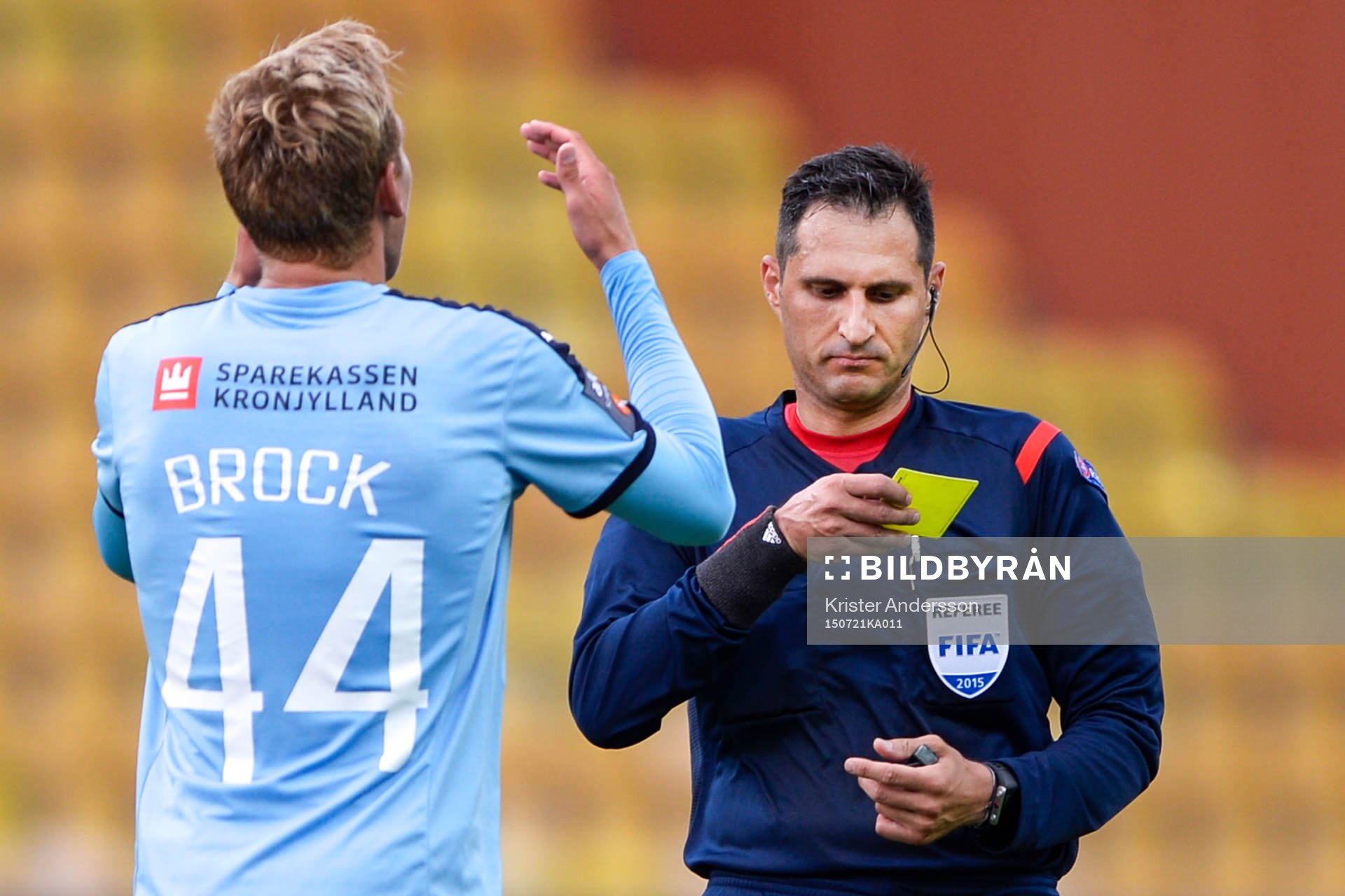 Randers Nicolai Brock-Madsen tilldelas sitt andra gula kort