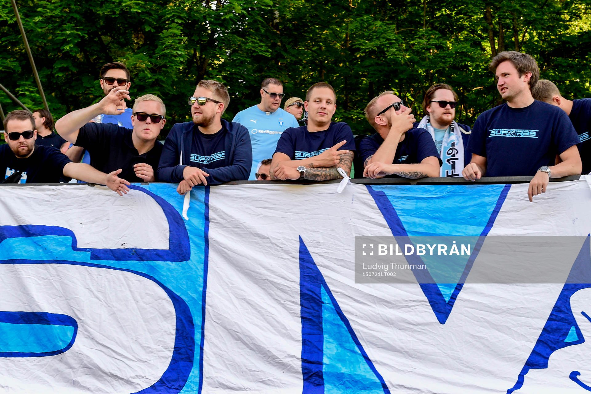 Malmö FFs supportrar före fotbollsmatchen mellan Zalgiris