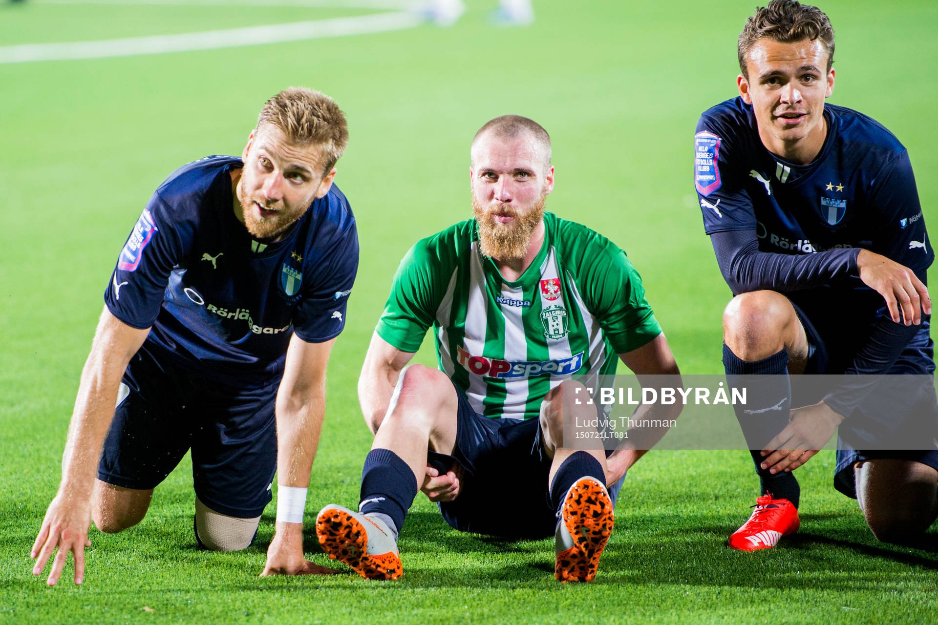 Malmö FFs Kari Arnason, Jo Inge Berget och Andreas