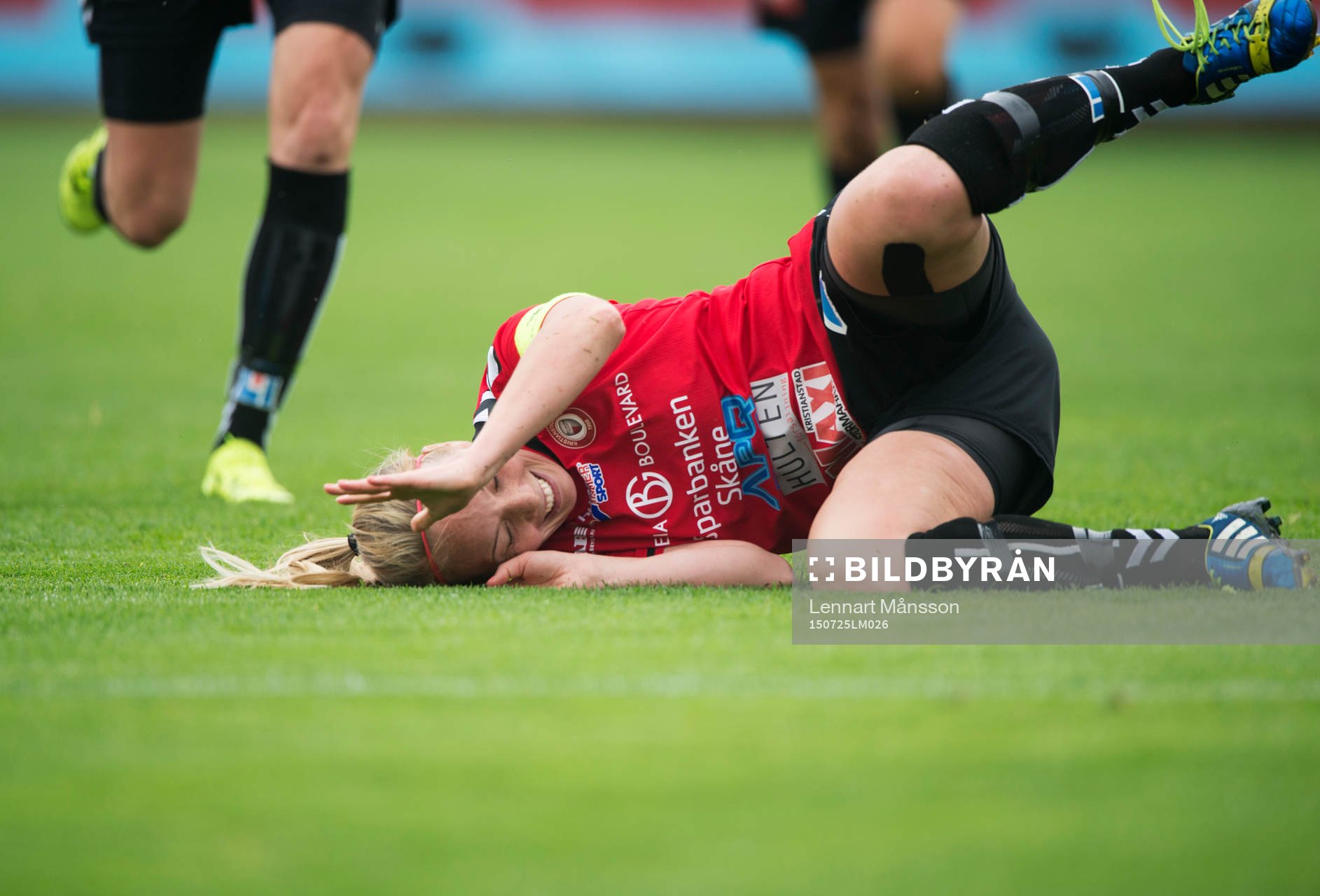 Kristianstads Margret Lara Vidarsdottir har gjort 1-0 och