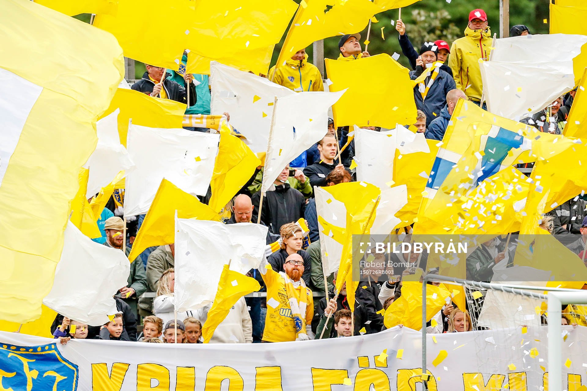 Falkenbergs supportrar före fotbollsmatchen i Allsvenskan