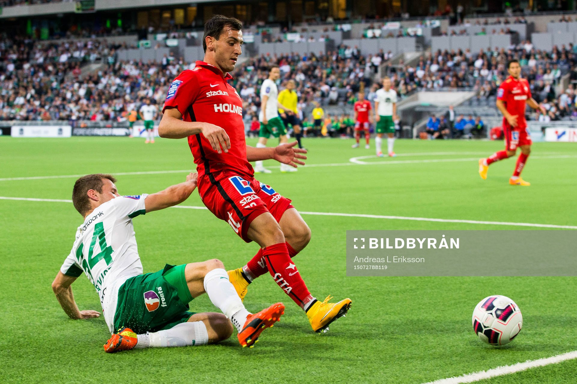 Hammarbys Måns Söderqvist och Norrköpings Nikola Tkalcic