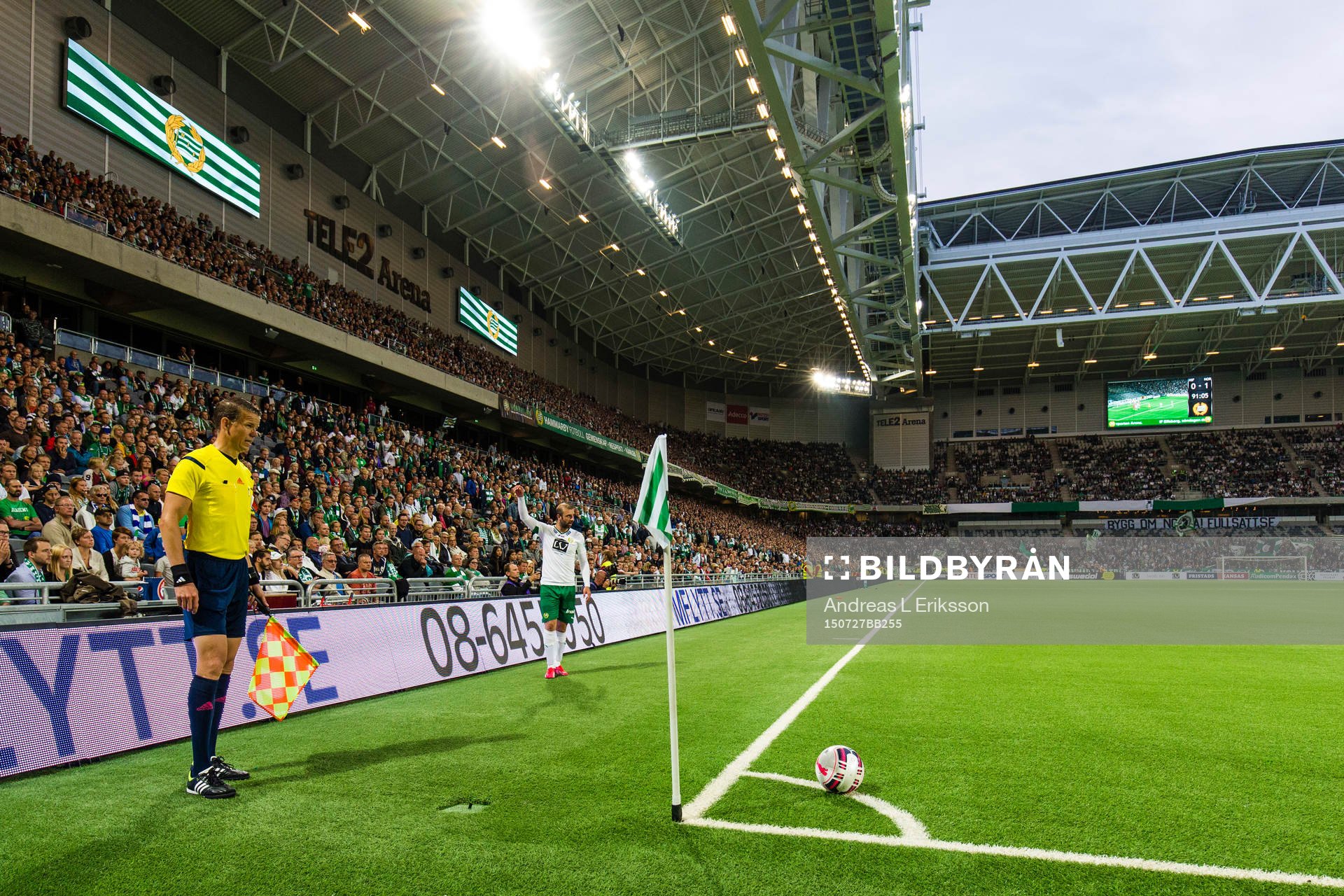 Hammarbys Kennedy Bakircioglu med en hörna