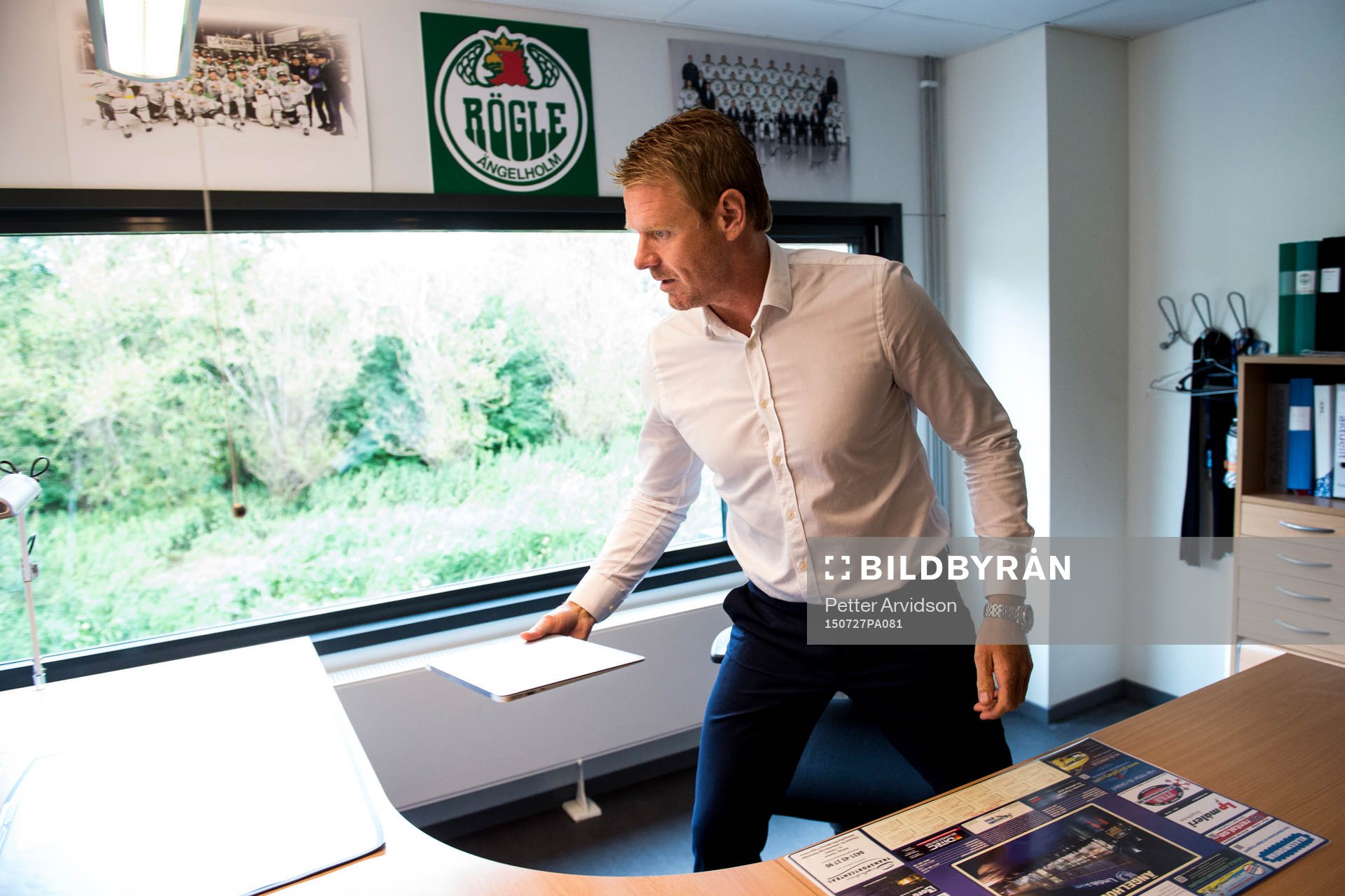 Rögles nya klubbdirektör Marcus Thuresson på sitt kontor