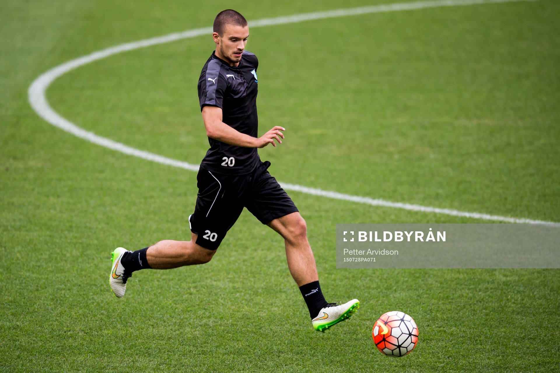 Malmö FFs Vladimir Rodic under en träning inför kvalet till Champions League den 28 juli 2015 i Salzburg.
