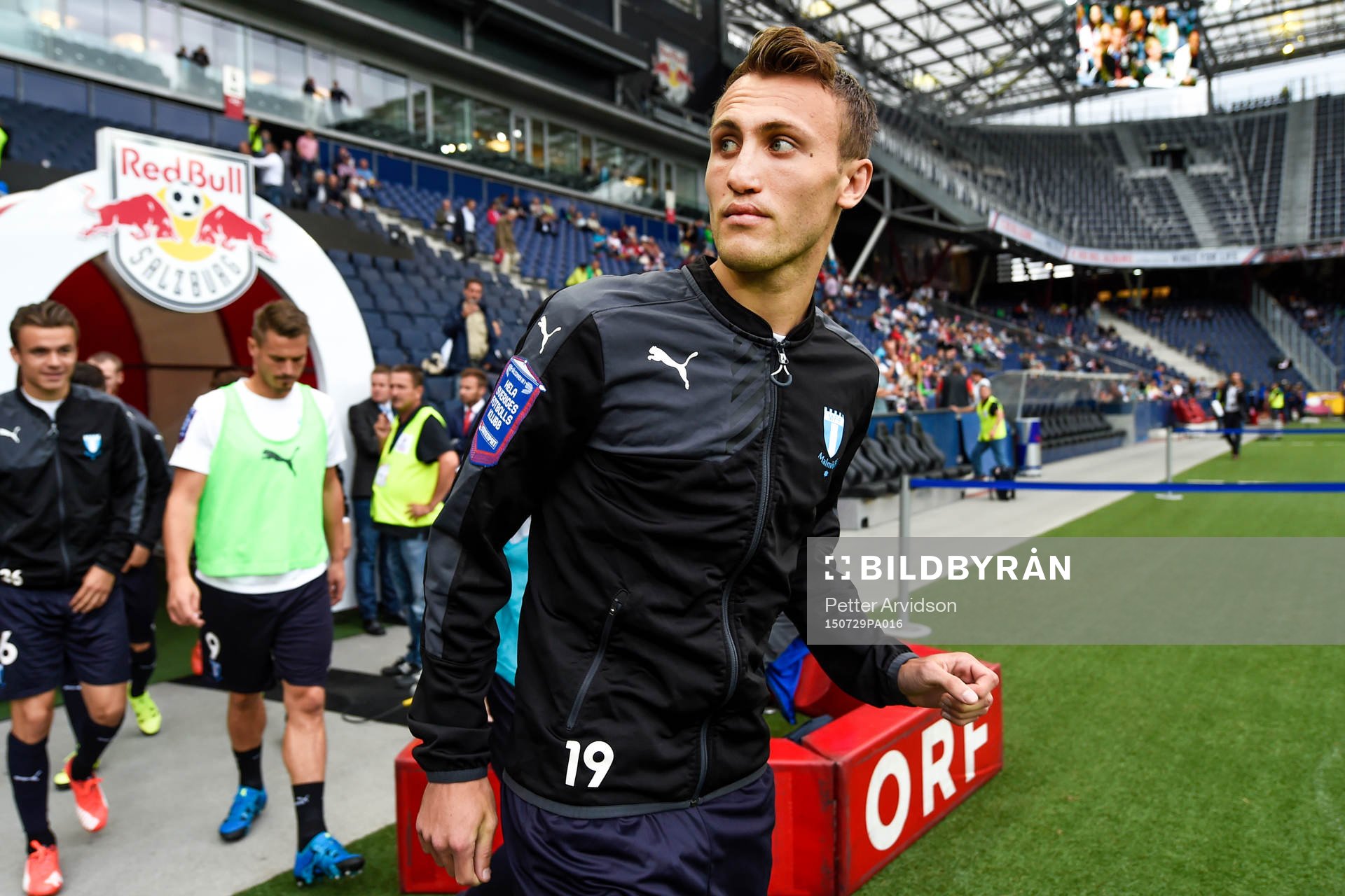 Malmö FFs Magnus Wolff Eikrem före fotbollsmatchen mellan