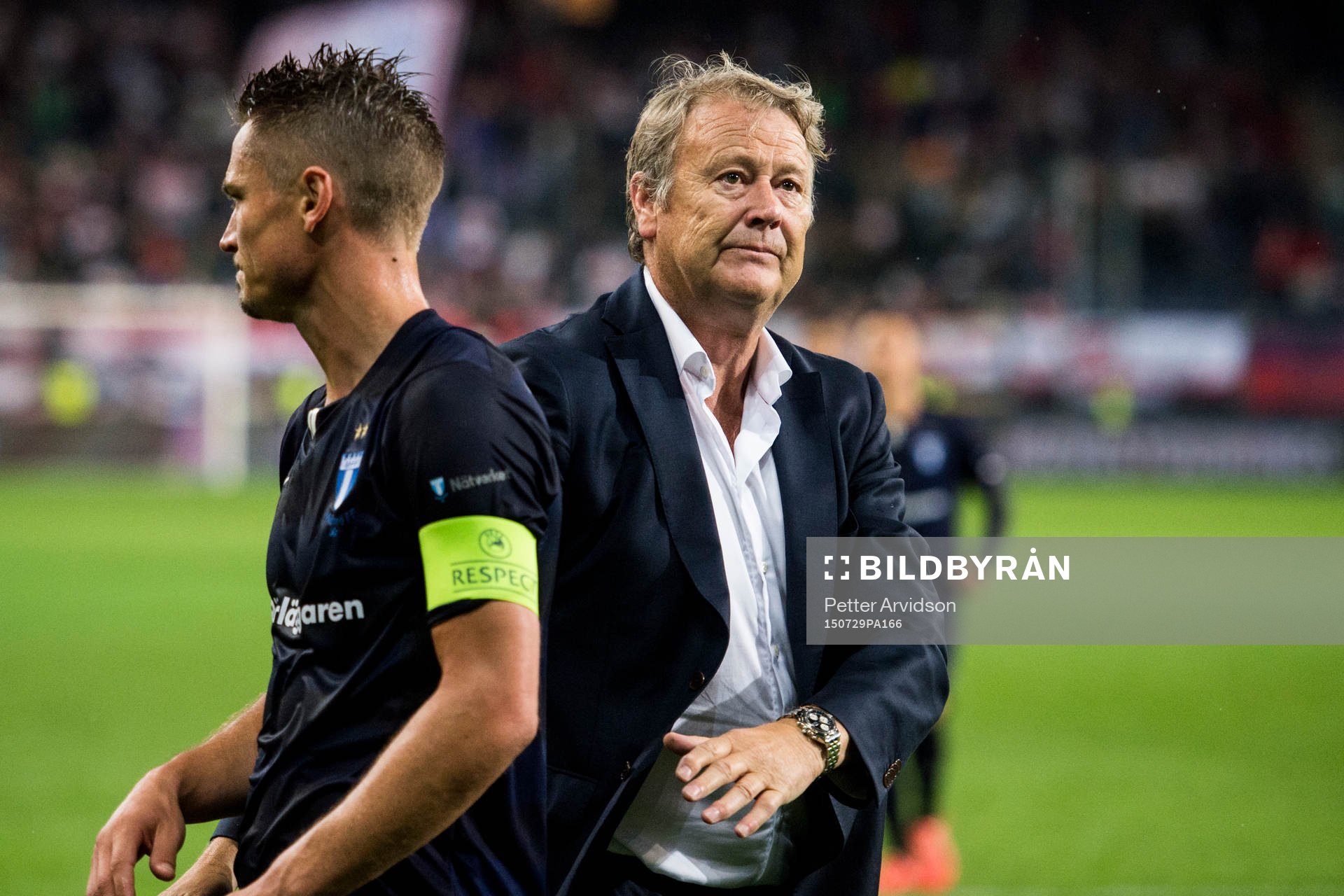 Malmö FFs Markus Rosenberg och tränare Åge Hareide deppar