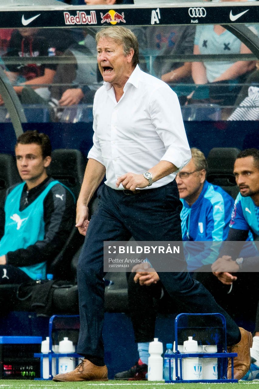 Malmö FFs tränare Åge Hareide skriker