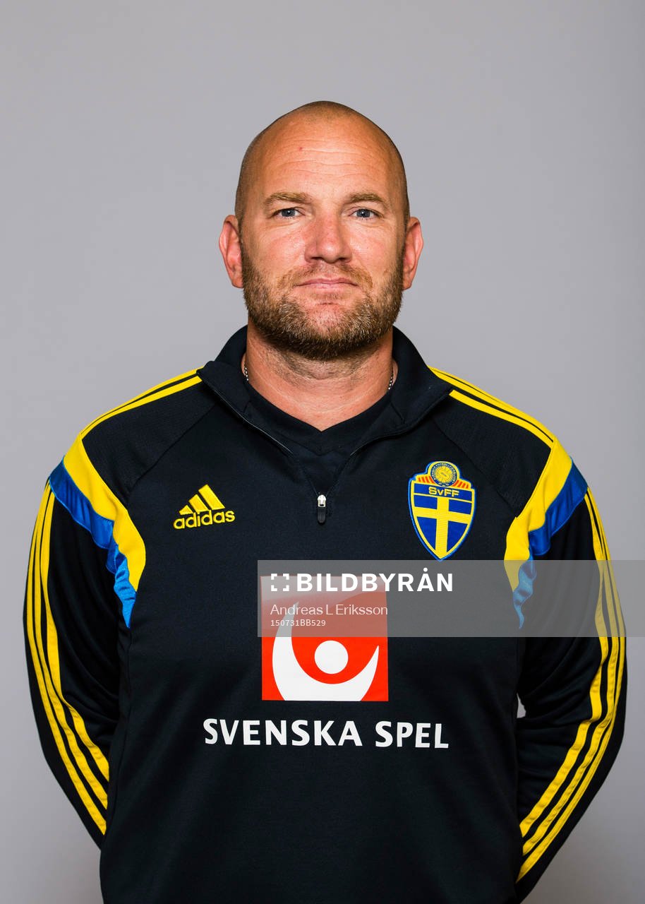 Naprapat Magnus Svärd i P15/00-landslaget poserar för ett porträtt den 31 juli 2015 i Stockholm. 
