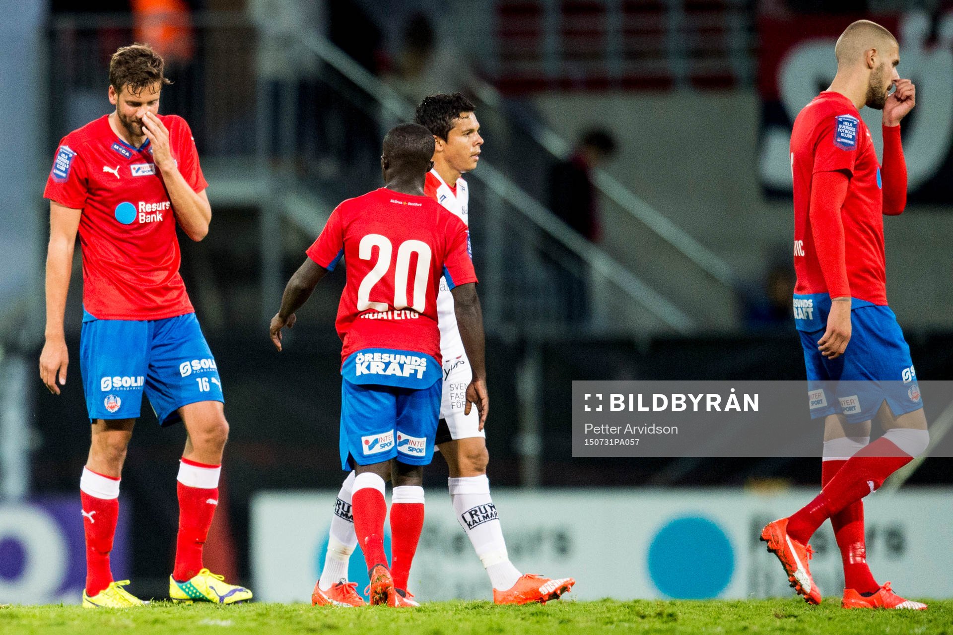 Helsingborgs Mikael Dahlberg, Emmanuel Boateng och Robin