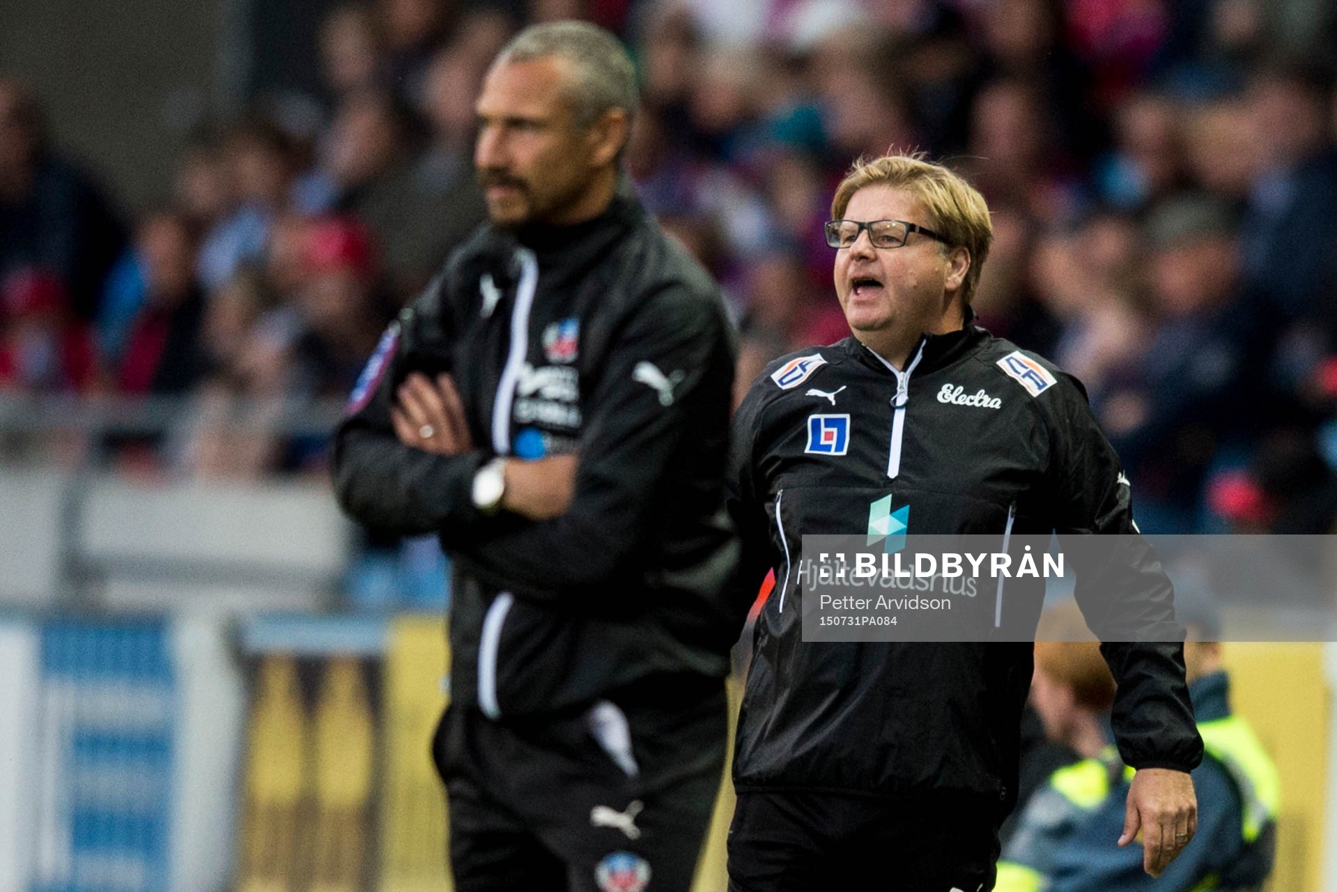 Kalmars tränare Peter Swärdh och Helsingborgs manager