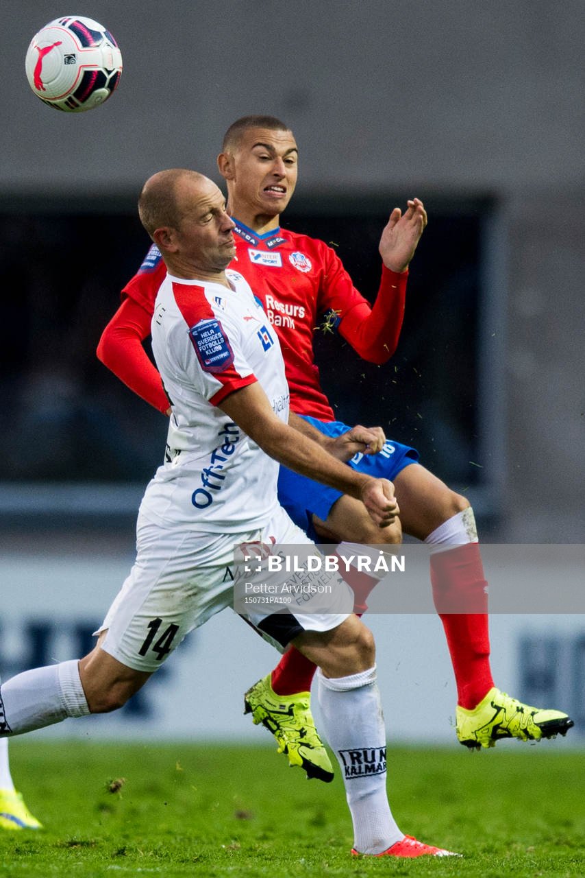 Kalmars Stefan Larsson och Helsingborgs Jordan Larsson