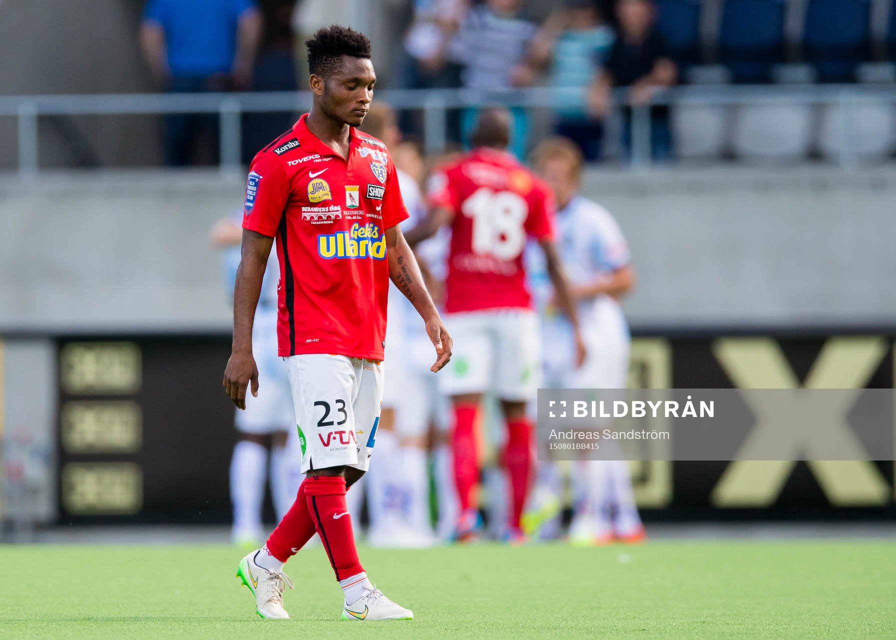 Falkenbergs Enock Kwakwa ser deppig ut