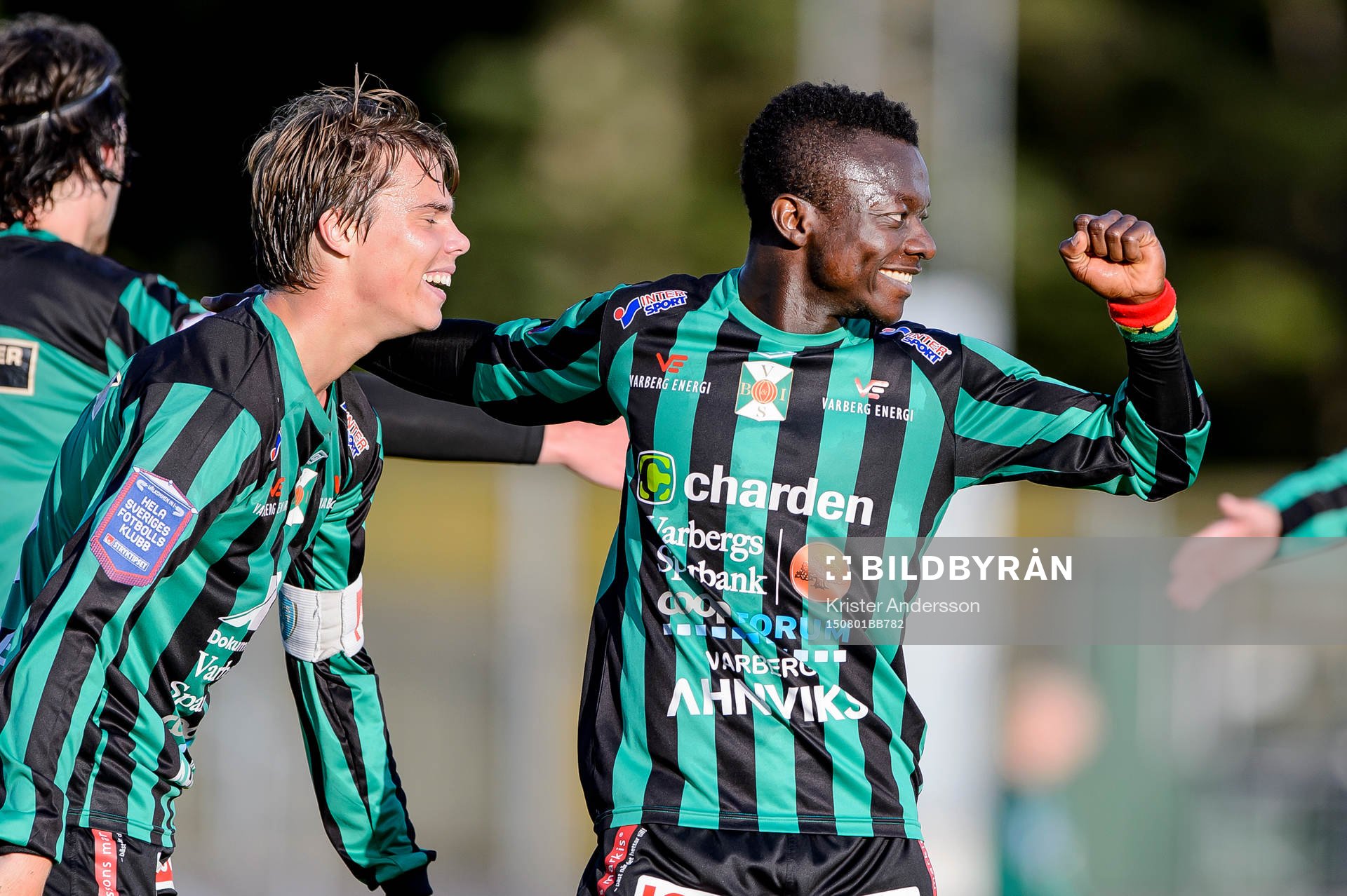 Varbergs Thomas Boakye jublar