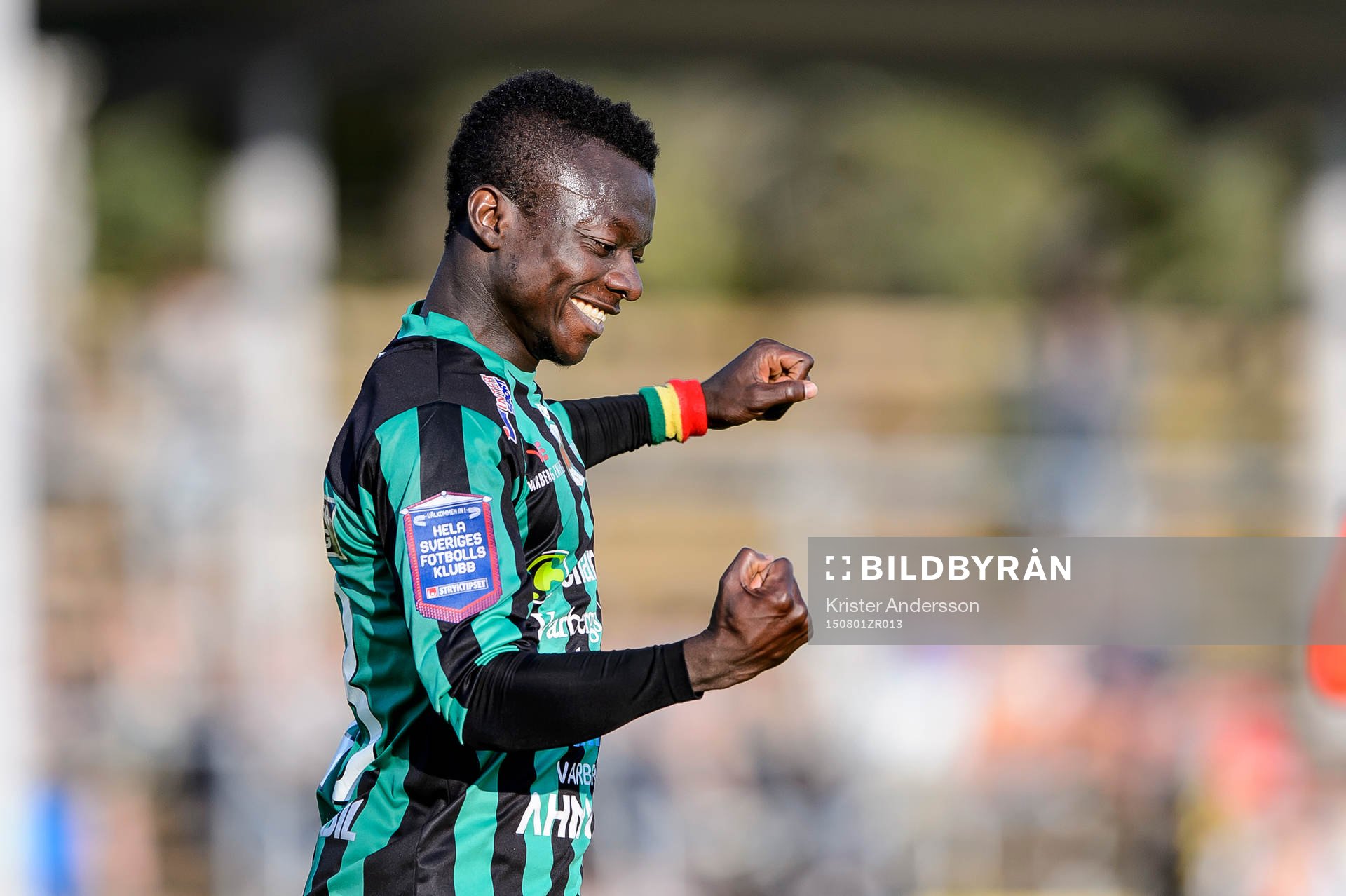 Varbergs Thomas Boakye jublar