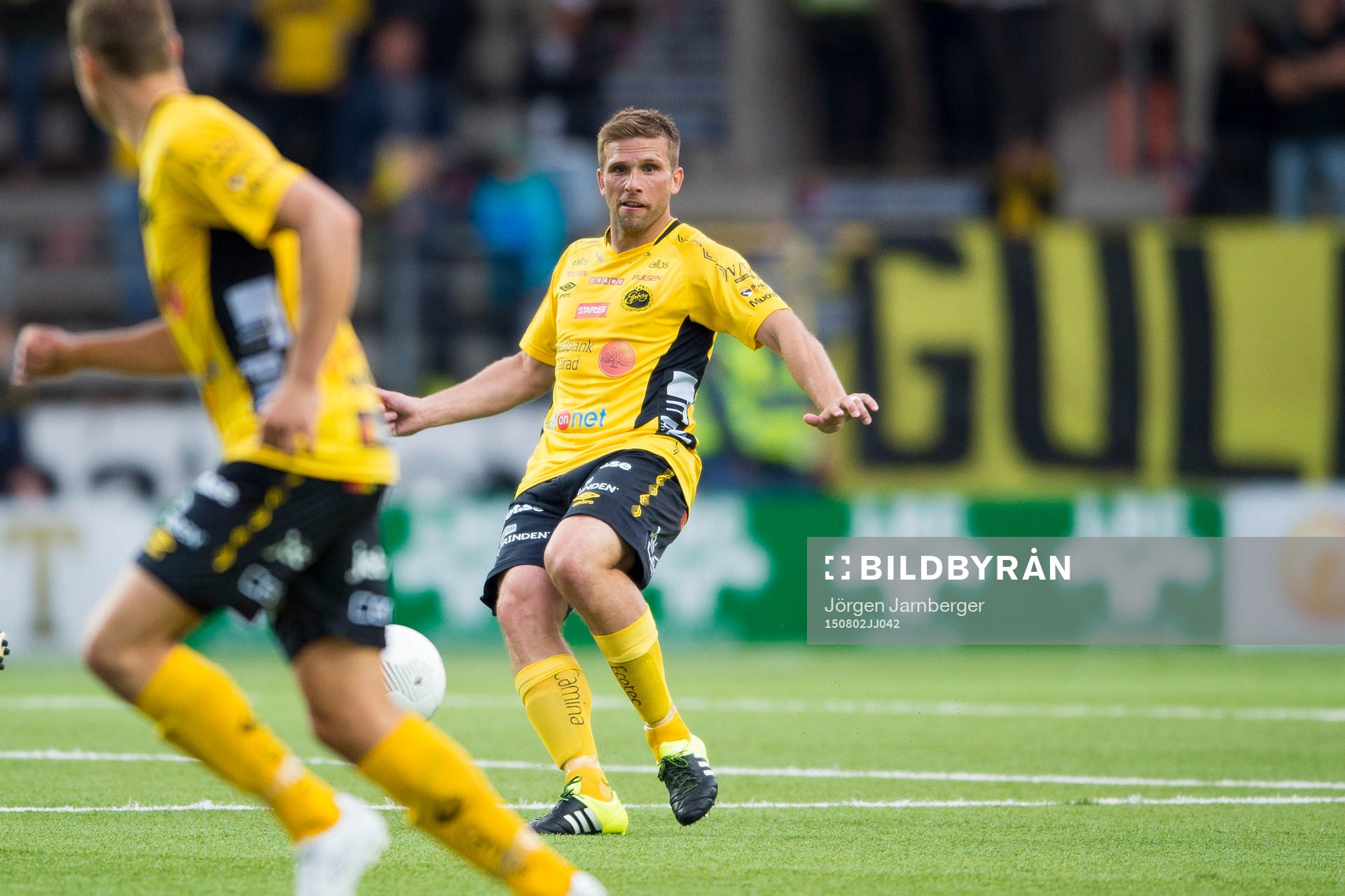Elfsborgs Anders Svensson under en fotbollsmatch i Allsvenskan mellan Elfsborg och Halmstad den 2 augusti 2015 i Borås.