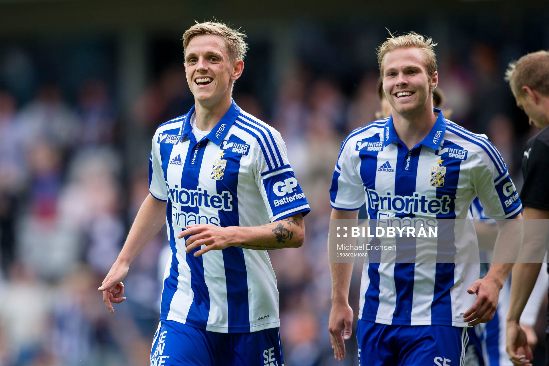 IFK Göteborgs Sören Rieks och Gustav Engvall jublar