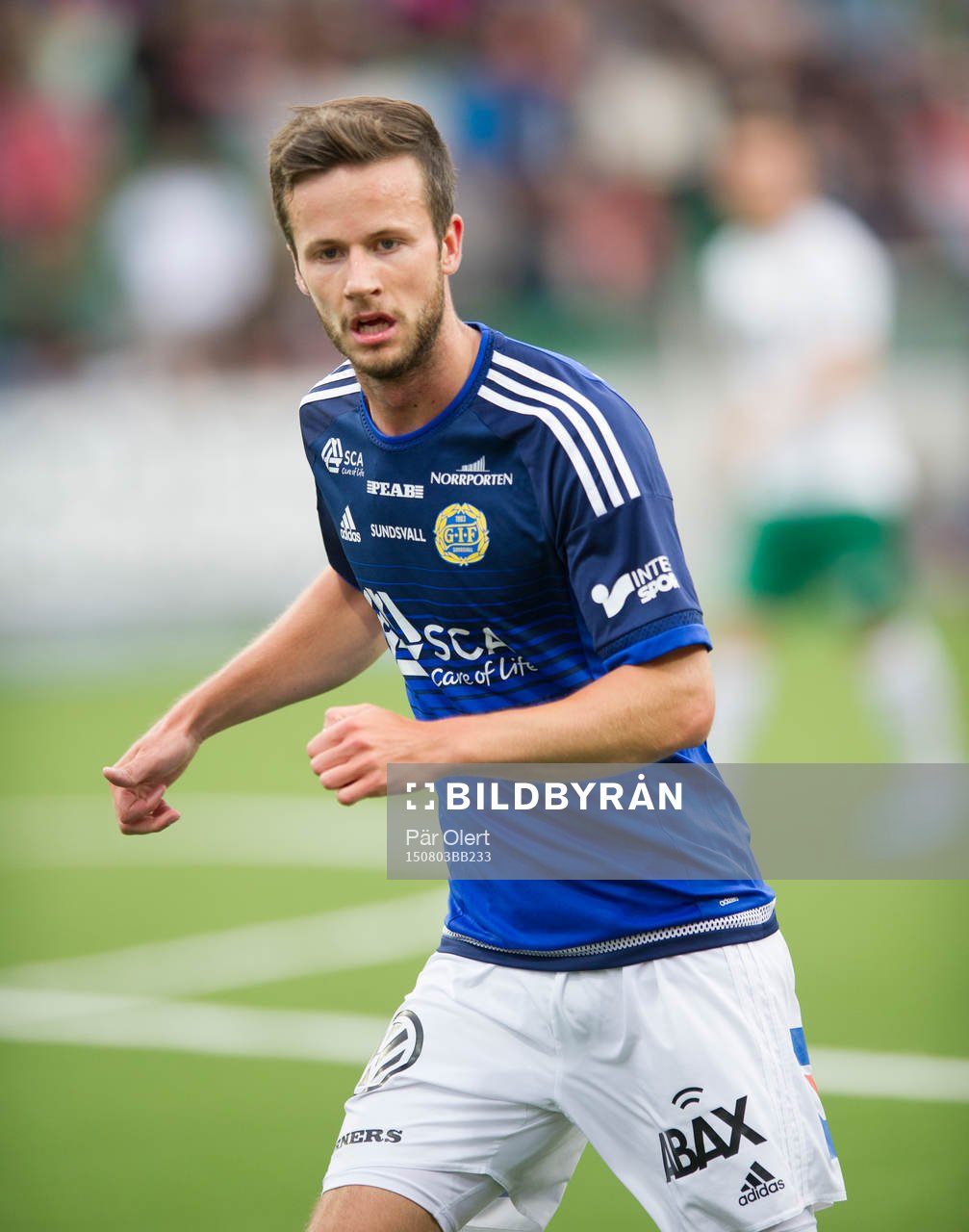 Sundsvalls Robert Lundström gör sin sista match under fotbollsmatchen i Allsvenskan mellan GIF Sundsvall och Hammarby IF den 3 Augusti 2015 i Sundsvall.