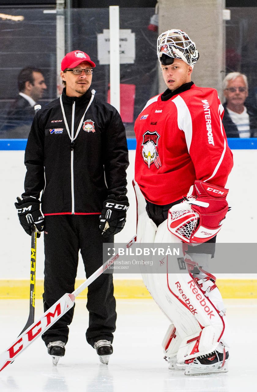 Målvakten Oscar Alsenfelt och tränaren Björn Hellkvist