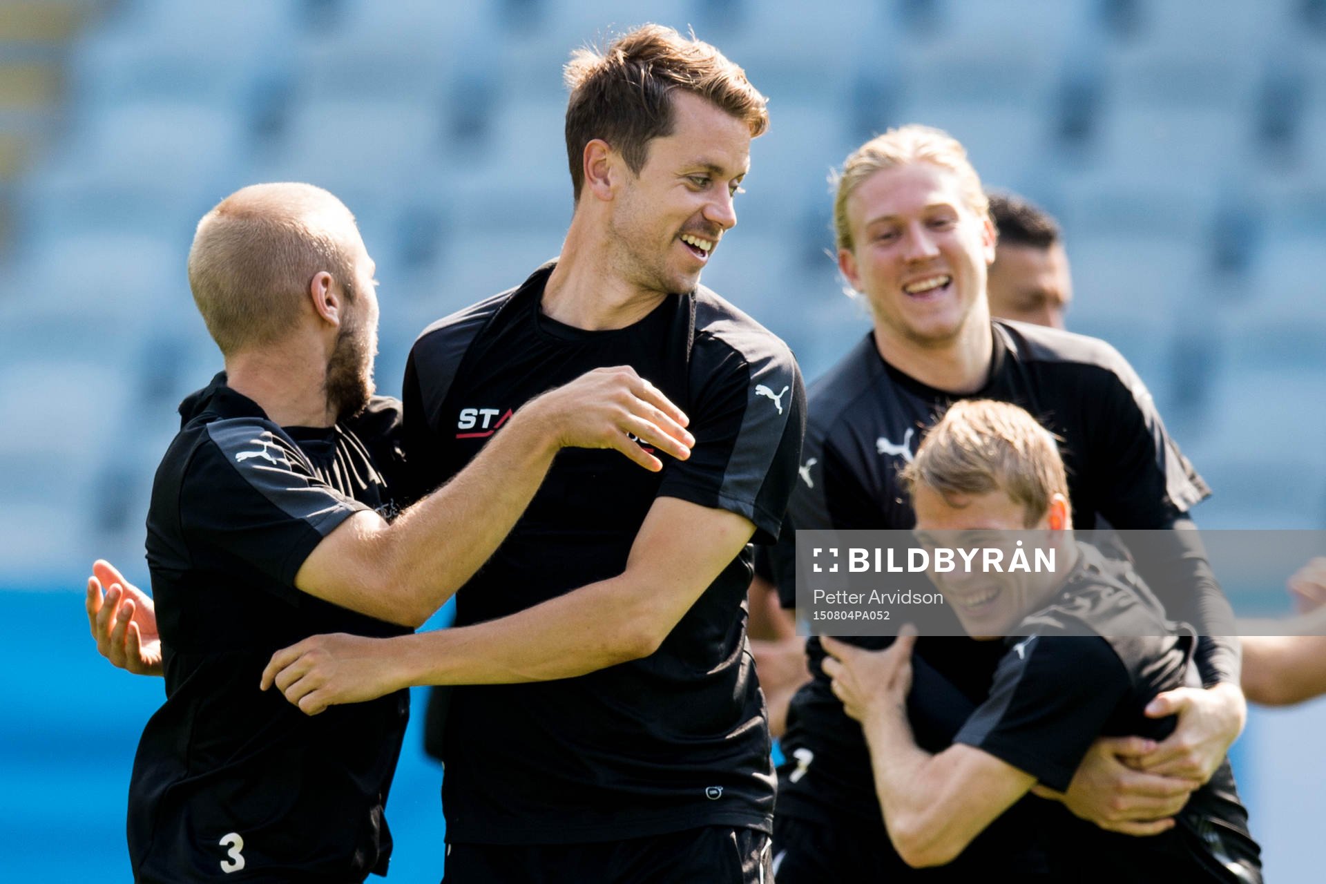 Malmö FFs Anton Tinnerholm, Kári Árnason, Simon Kroon
