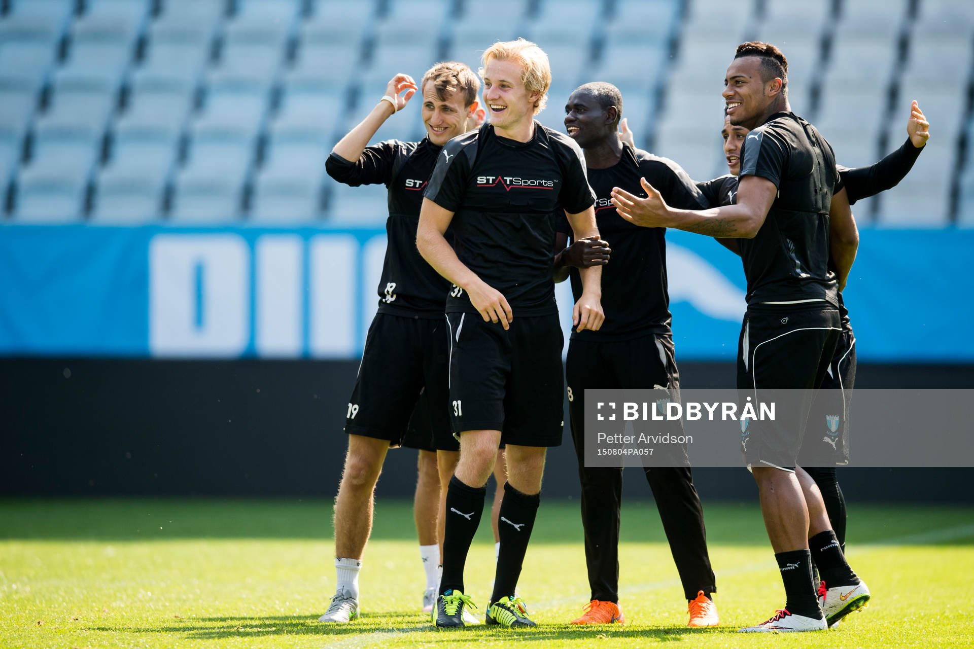 Malmö FFs Magnus Wolff Eikrem, Franz Brorsson, Enock Kofi