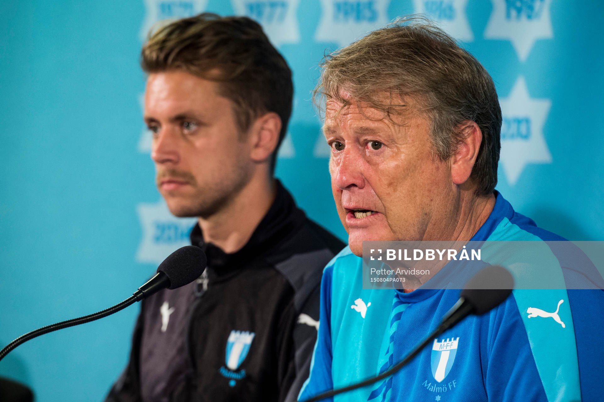 Malmö FFs tränare Åge Hareide och Kári Árnason