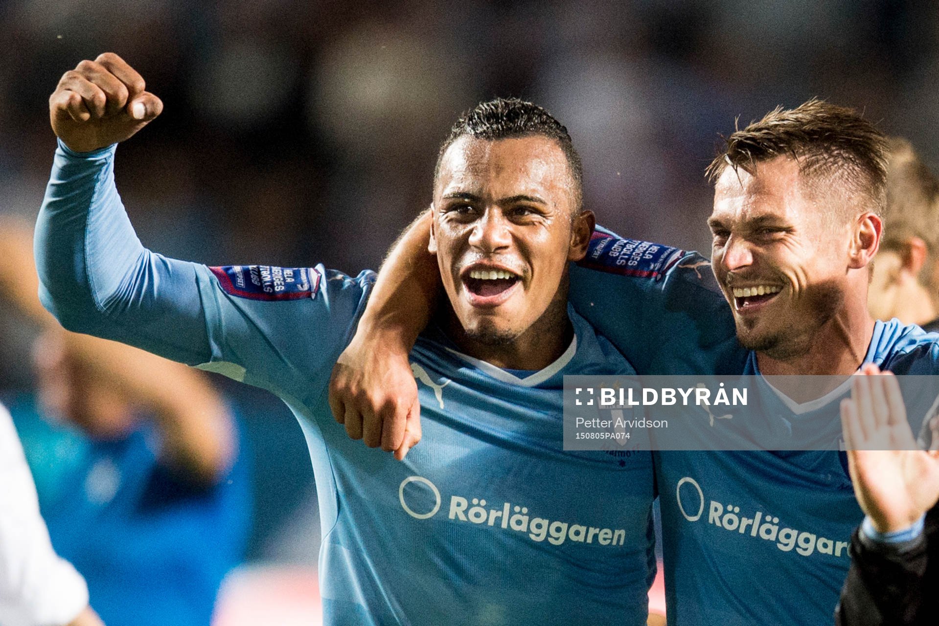 Malmö FFs Felipe Carvalho och Markus Rosenberg jublar