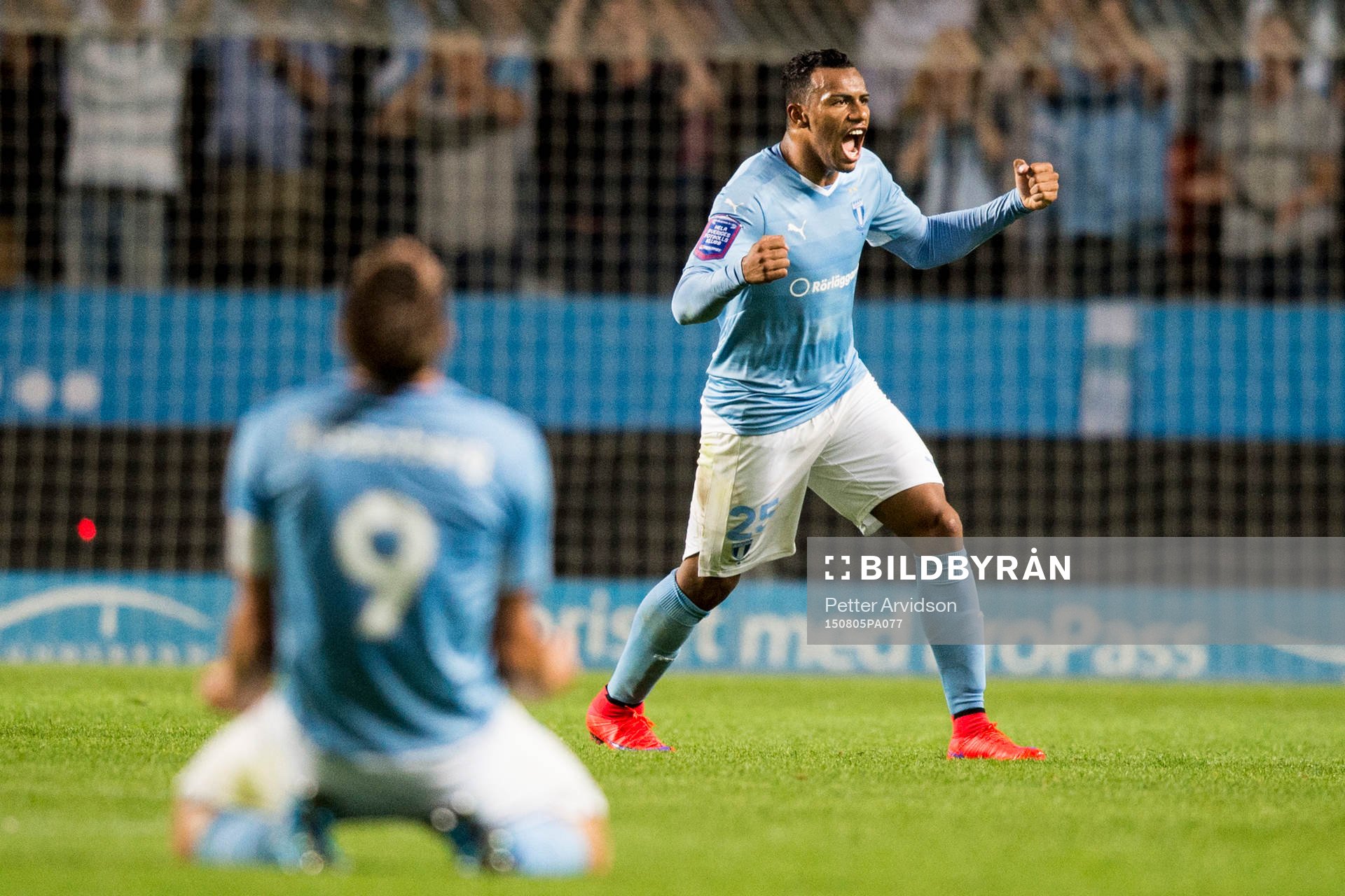 Malmö FFs Felipe Carvalho och Markus Rosenberg jublar