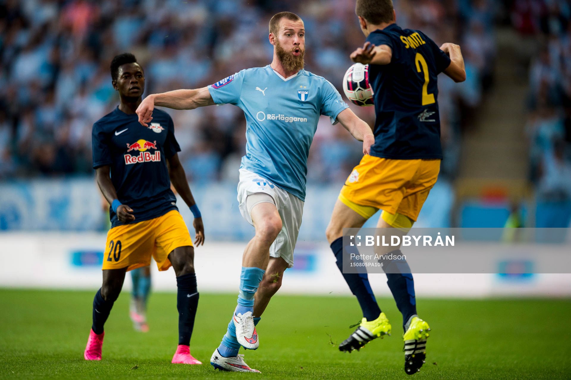 Malmö FFs Jo Inge Berget och Salzburgs David Atanga och