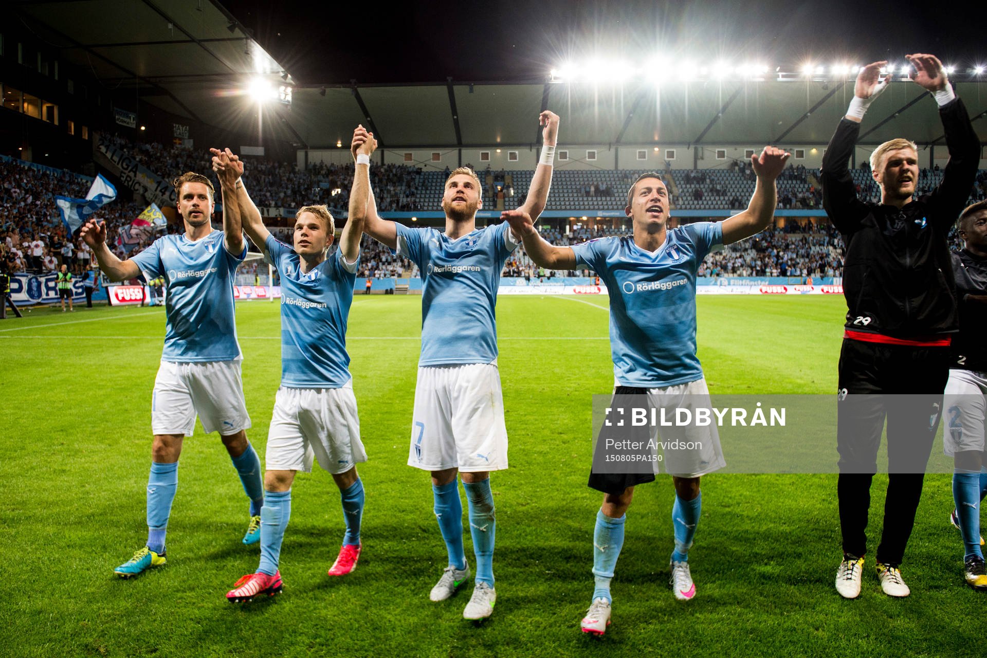 Malmö FFs Kari Arnason, Oscar Lewicki, Rasmus Bengtsson