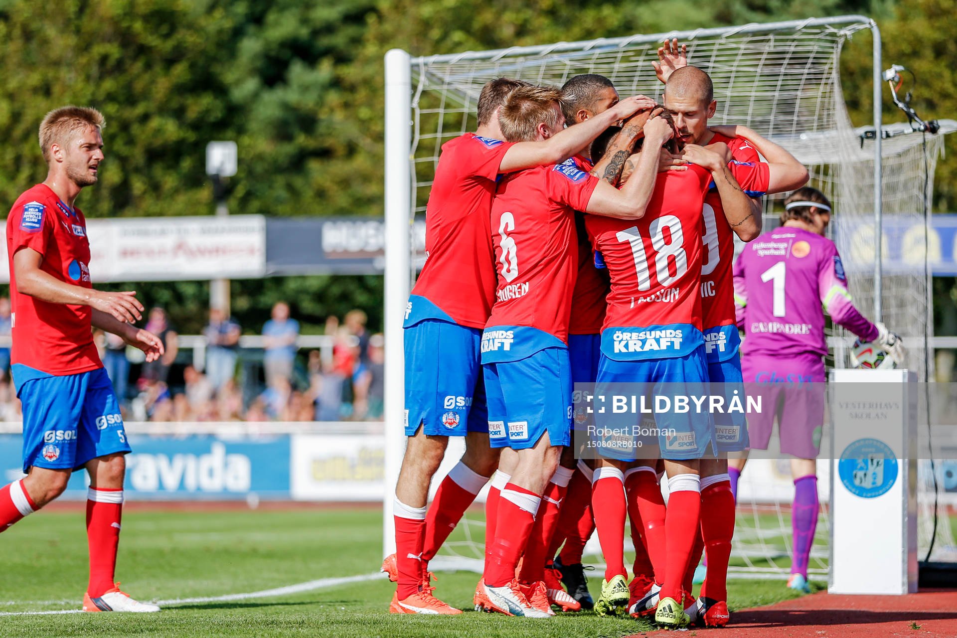 Helsingborgs spelare firar