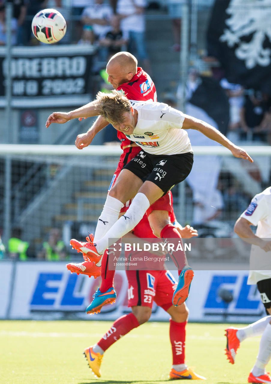 Örebros Martin Broberg i en nickduell
