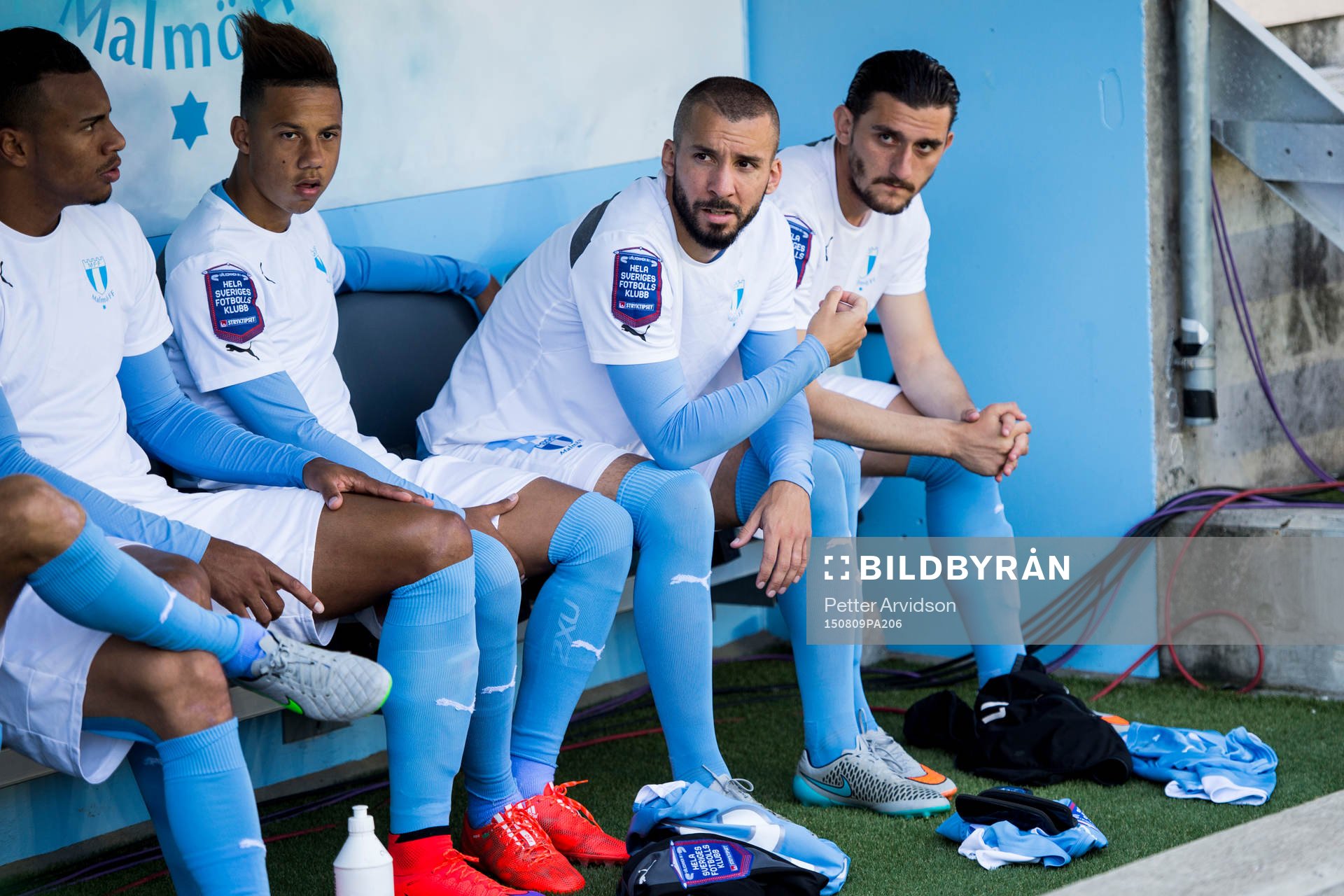 Malmö FFs Felipe Carvalho, Tobias Sana, Guillermo Molins