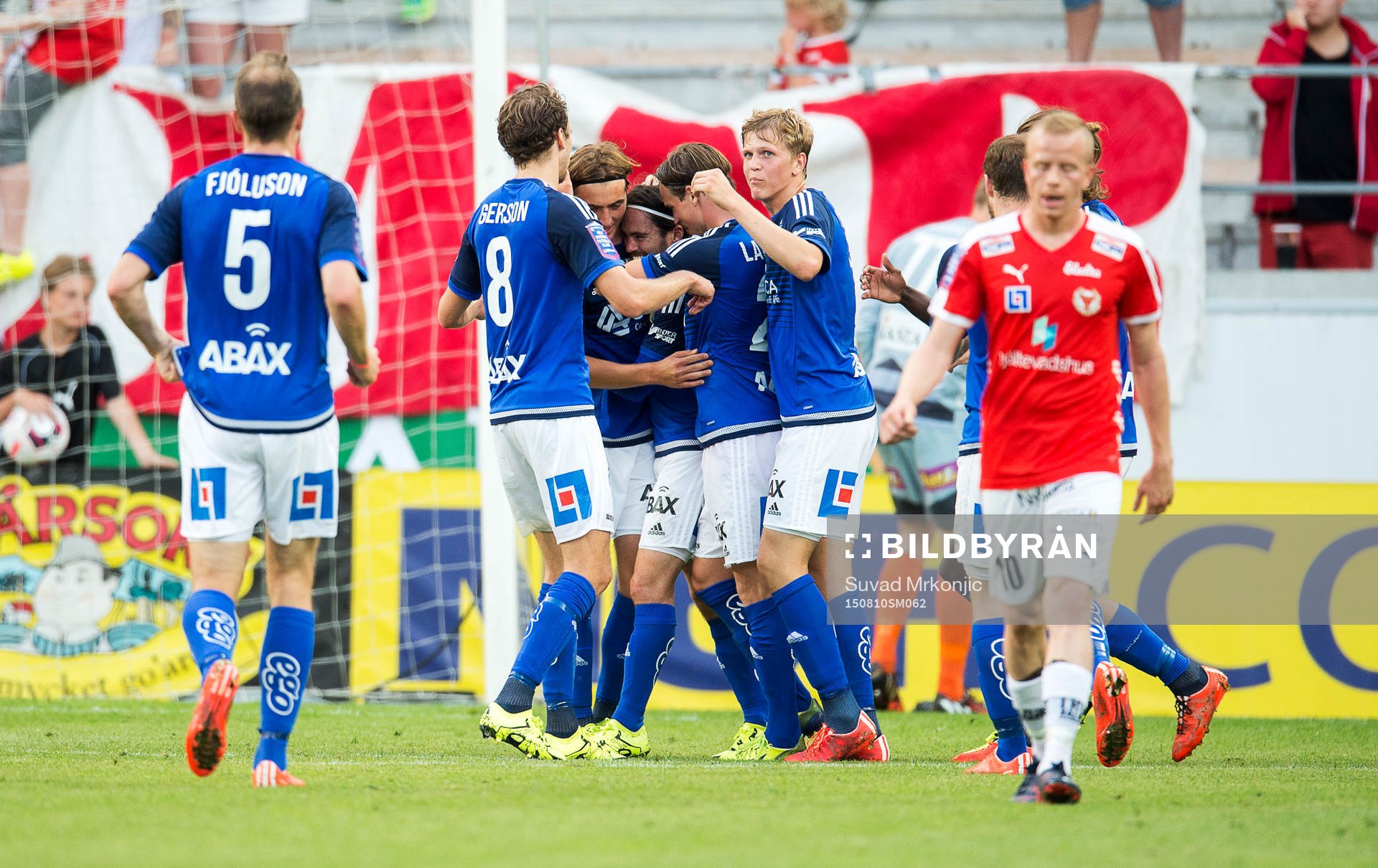  Sundsvallspelare under fotbollsmatchen i Allsvenskan mellan Kalmar och Sundsvall den 10 augusti 2015 i Kalmar.