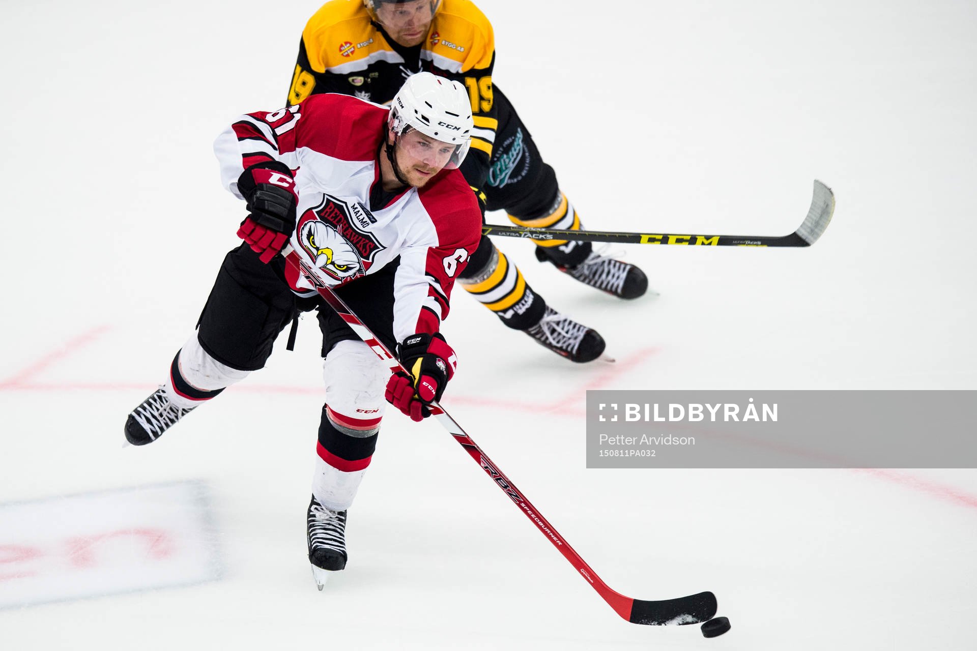Malmö Redhawks Nicklas Jadeland jagad av Panterns Jakob